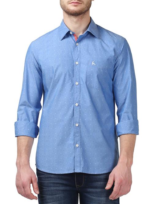 blue cotton casual shirt - 14416777 - Very Small Image - 1