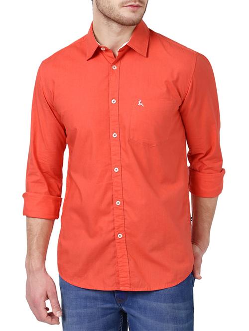 orange cotton casual shirt - 14416789 - Very Small Image - 1