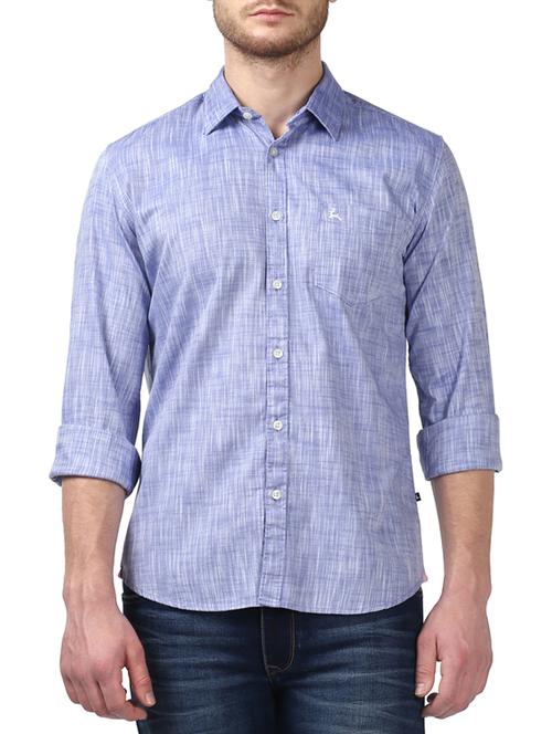 blue cotton casual shirt - 14416825 - Very Small Image - 1