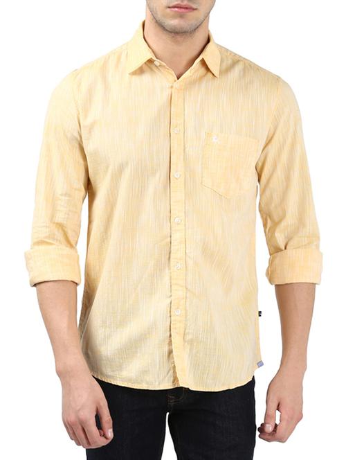 yellow cotton casual shirt - 14416826 - Very Small Image - 1