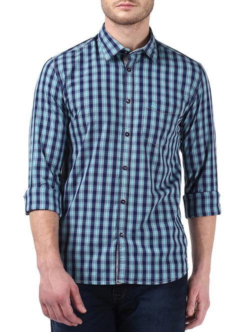blue cotton casual shirt - 14416845 - Very Small Image - 1