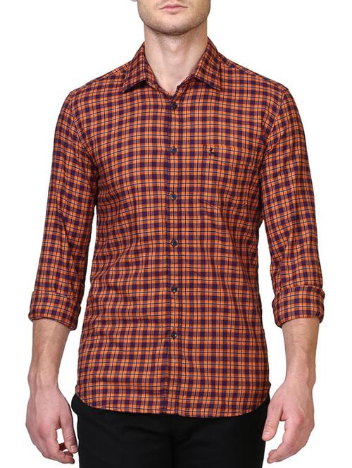 orange cotton casual shirt - 14416848 - Very Small Image - 1