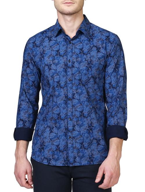 blue cotton casual shirt - 14416856 - Very Small Image - 1