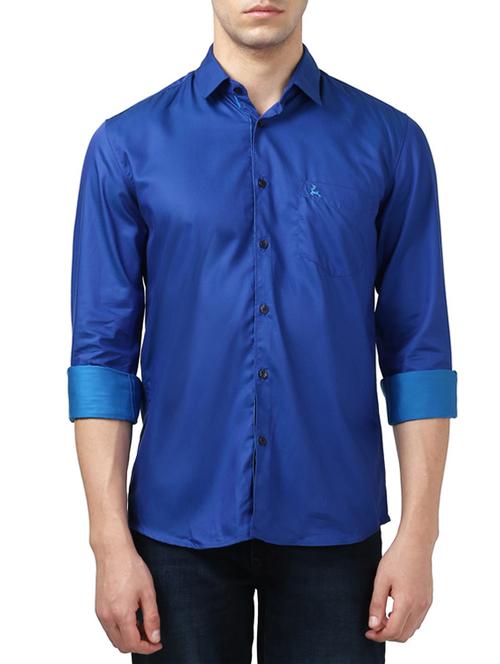 blue cotton casual shirt - 14416858 - Very Small Image - 1