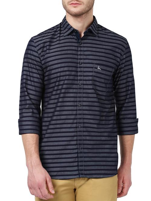 blue cotton casual shirt - 14416864 - Very Small Image - 1