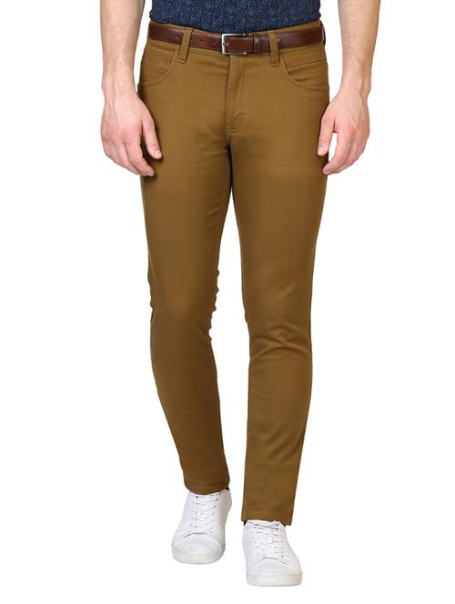 brown cotton chinos casual trousers - 14417221 - Very Small Image - 1