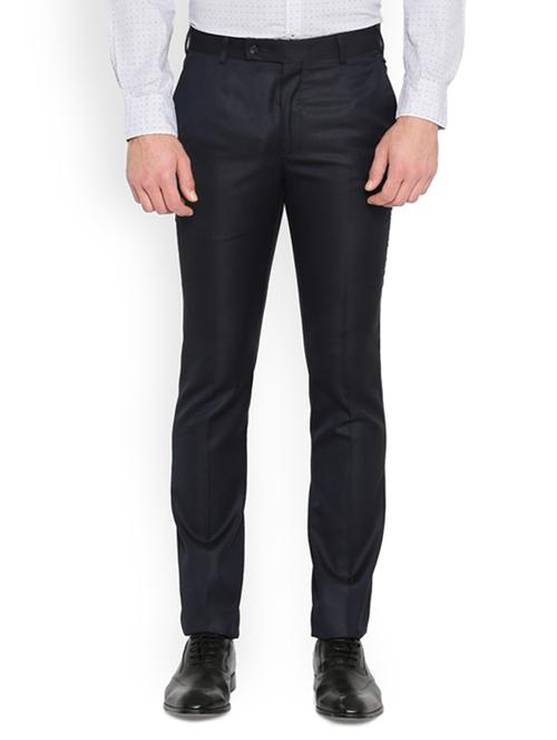 dark blue rayon chinos casual trousers - 14417228 - Very Small Image - 1