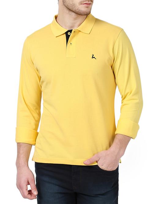yellow cotton collared t-shirt - 14417378 - Very Small Image - 1
