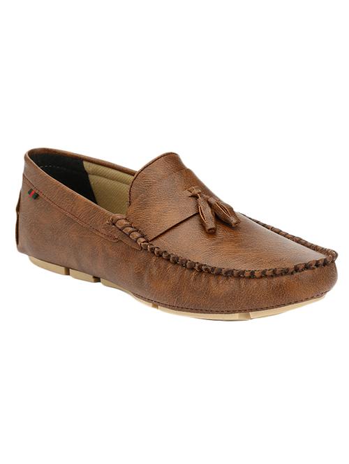 brown leatherette slip on loafer - 14418098 - Very Small Image - 1