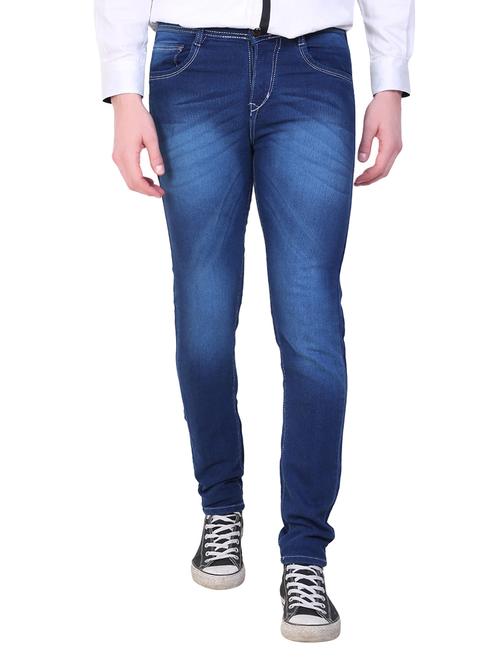 light blue cotton blend washed jeans - 14419718 - Very Small Image - 1