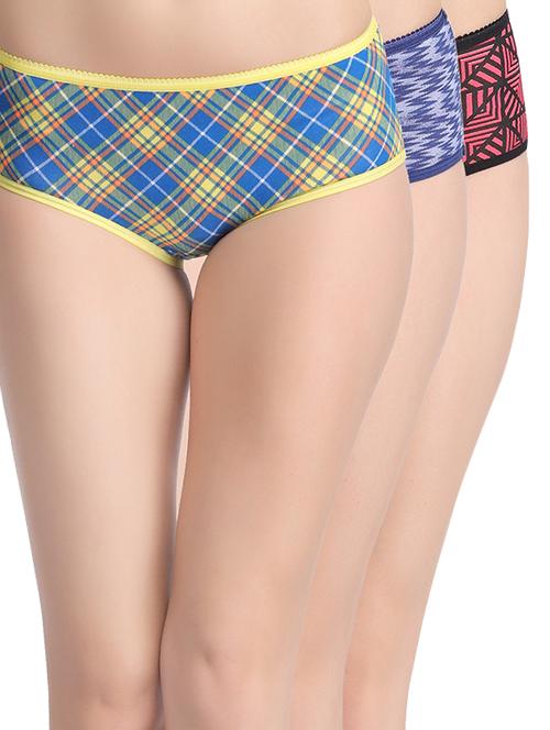set of 3 multi colored cotton hipster panty - 14421067 - Very Small Image - 1
