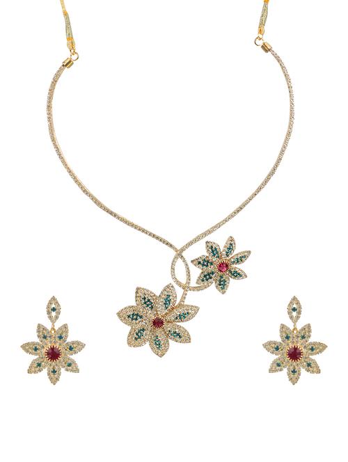 multi colored crystal short necklace - 14421494 - Very Small Image - 1