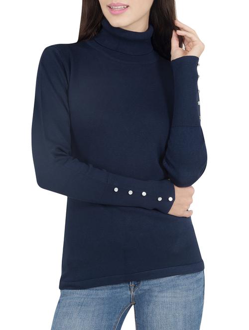 blue viscose casual pullover - 14421518 - Very Small Image - 1
