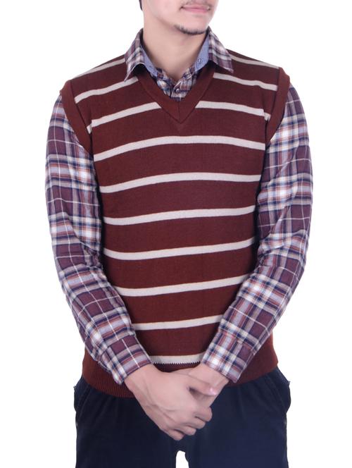 brown wool pullover - 14425046 - Very Small Image - 1