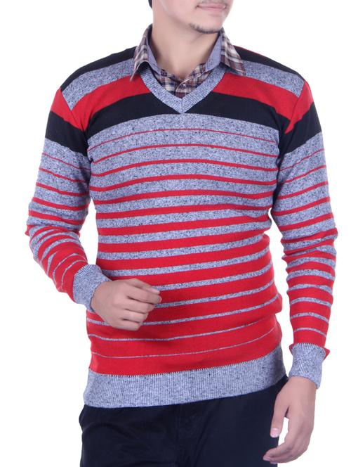 red wool pullover - 14425049 - Very Small Image - 1