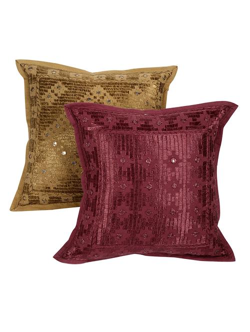 cotton set of 2 rajasthani traditional cushion cover by rajrang - 14425454 - Very Small Image - 1
