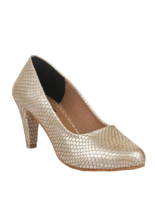 gold faux leather slip on pumps - 14426614 - Very Small Image - 1