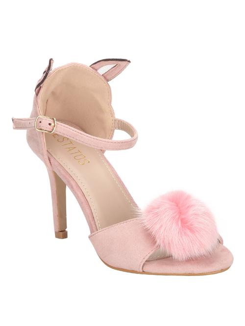 pink suede ankle strap sandals - 14427332 - Very Small Image - 1