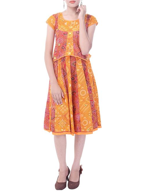 yellow and red cotton skirt set - 14429041 - Very Small Image - 1