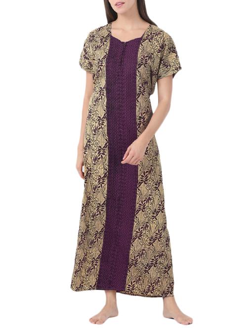 multi colored cotton nighty - 14429106 - Very Small Image - 1