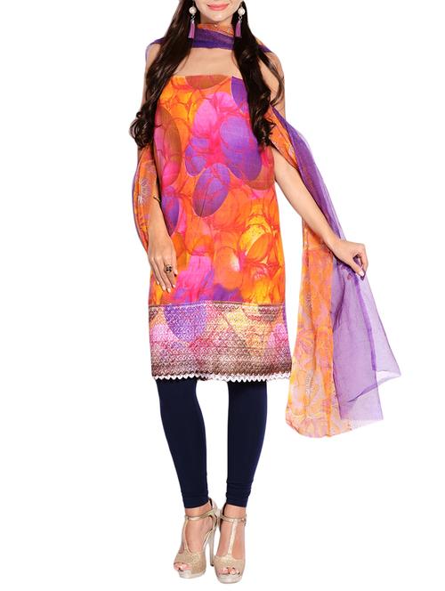 multicolored cotton printed dress material - 14432008 - Very Small Image - 1