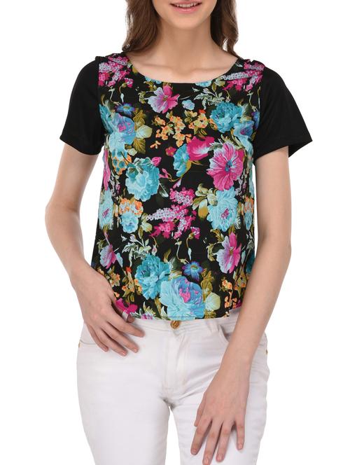 round neck floral top - 14432509 - Very Small Image - 1