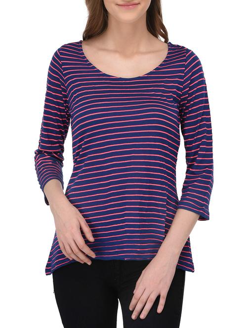 scoop neck striped tee - 14432514 - Very Small Image - 1