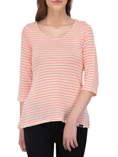 round neck striped tee - 14432516 - Very Small Image - 1