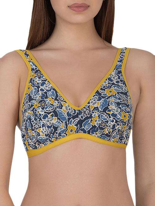 yellow printed cotton bra - 14432787 - Very Small Image - 1