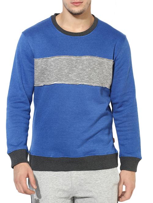 blue cotton color block sweatshirt - 14433231 - Very Small Image - 1