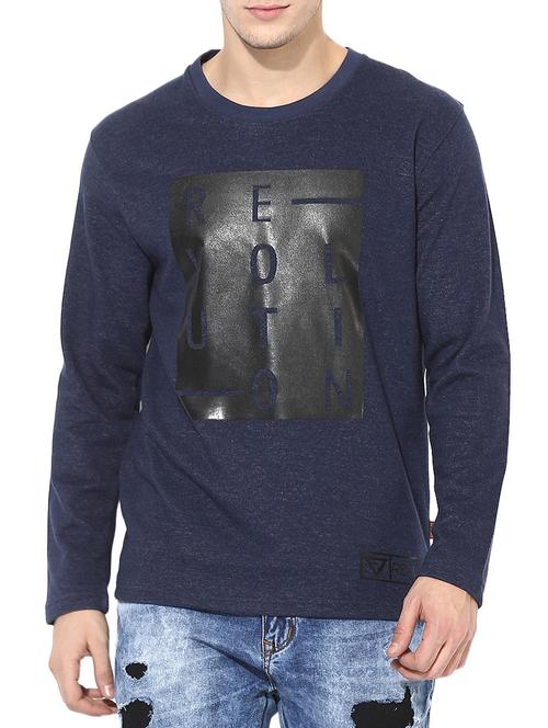navy blue cotton sweatshirt - 14433234 - Very Small Image - 1