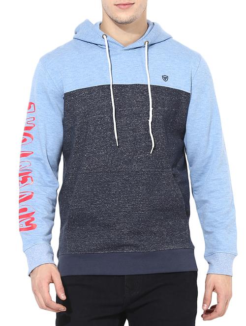 blue cotton color block sweatshirt - 14433244 - Very Small Image - 1