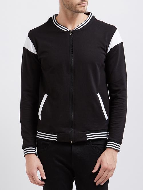 black cotton bomber jacket - 14434107 - Very Small Image - 1