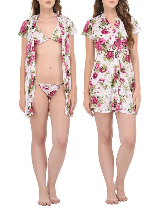 floral robe with bikini set - 14434507 - Very Small Image - 1