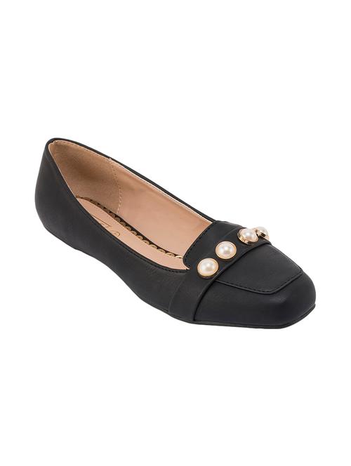 black leatherette slip on ballerina - 14434778 - Very Small Image - 1