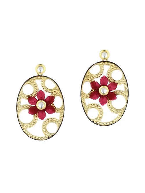 red colored brass drop earrings - 14434908 - Very Small Image - 1