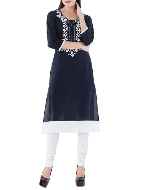 embroidered straight kurta - 14435176 - Very Small Image - 1