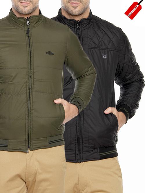 black nylon reversible casual jacket - 14435971 - Very Small Image - 1