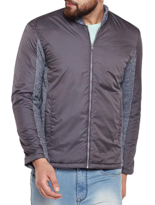grey polyester casual jacket - 14436821 - Very Small Image - 1