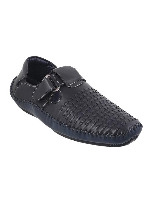 black leatherette slip on sandals - 14437109 - Very Small Image - 1