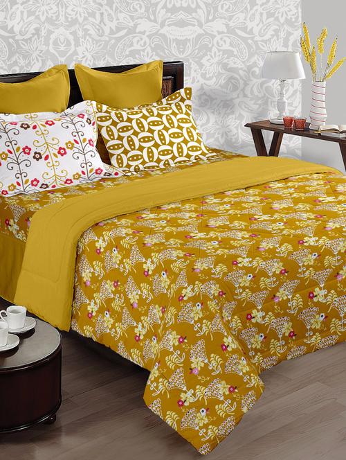 pure cotton king size double bed sheet with 2 pillow covers - 14437358 - Very Small Image - 1