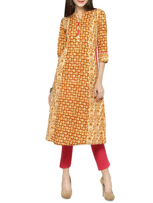 printed a-line kurta - 14437515 - Very Small Image - 1