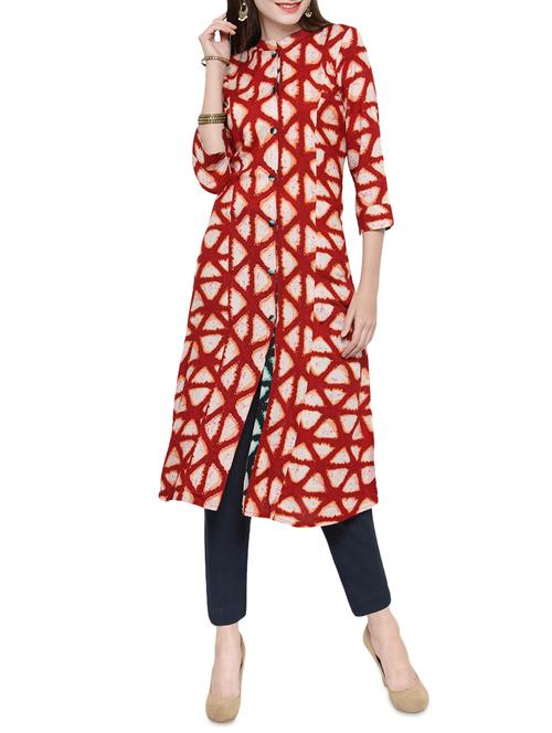 printed a-line kurta - 14437563 - Very Small Image - 1