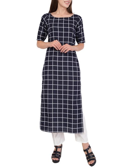 blue crepe kurta pant set - 14437688 - Very Small Image - 1