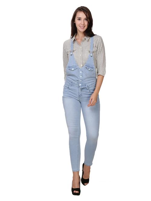 stoned washed button detail dungaree - 14437988 - Very Small Image - 1