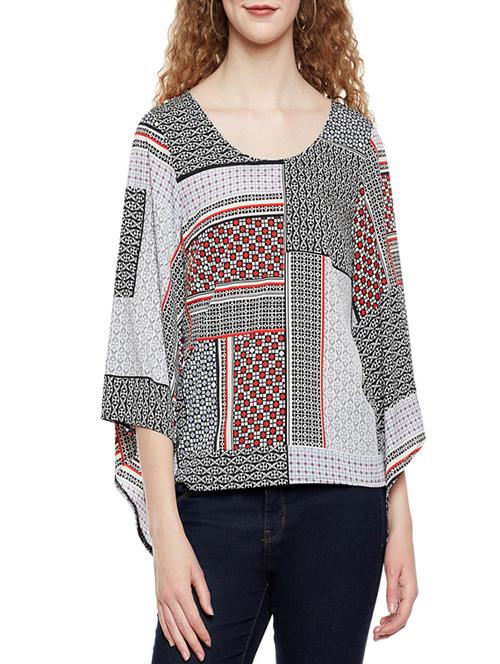 grey printed top - 14438510 - Very Small Image - 1