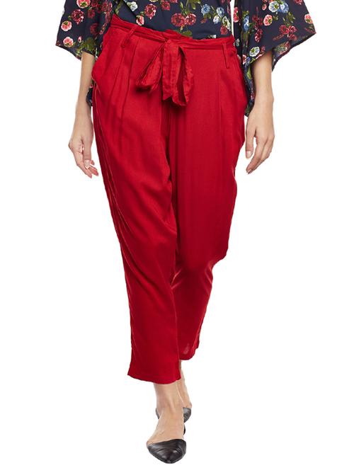 red pleated trouser - 14438520 - Very Small Image - 1