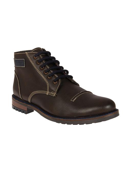 brown leather high ankle boots - 14438697 - Very Small Image - 1