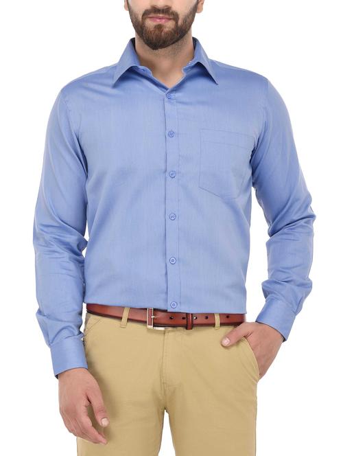 blue cotton formal shirt - 14439974 - Very Small Image - 1