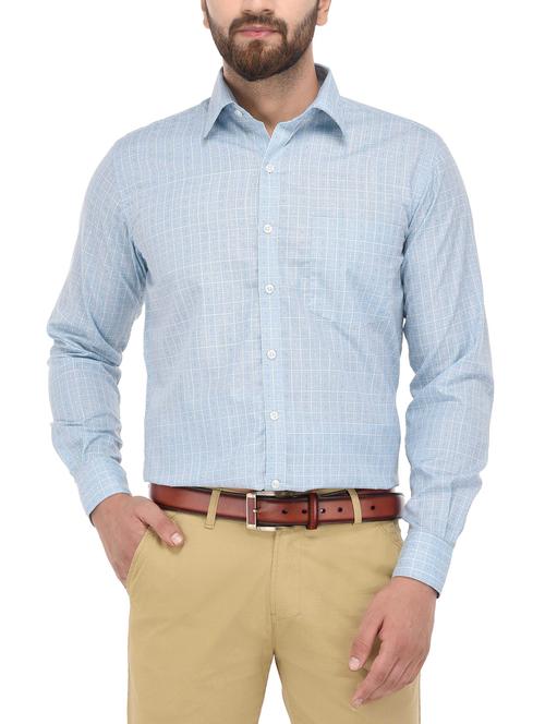 light blue cotton formal shirt - 14439985 - Very Small Image - 1